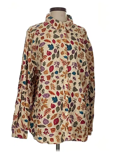Pre-owned Lemon Grass Long Sleeve Blouse In Brown