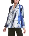Lemon Grass Reversible Buttoned Cape Jacket In Navy