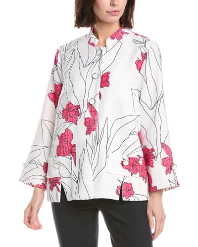 Lemon Grass Stand Collar Jacket In Animal Print
