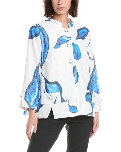 Lemon Grass Stand Collar Jacket In Multi