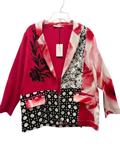 Lemon Grass Women's Floral Blazer In Rose/black In Multi