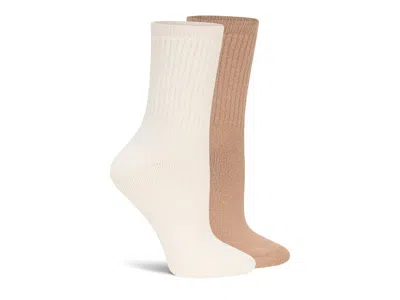 Lemon Lounge Crew Socks 2 Pack In Brown