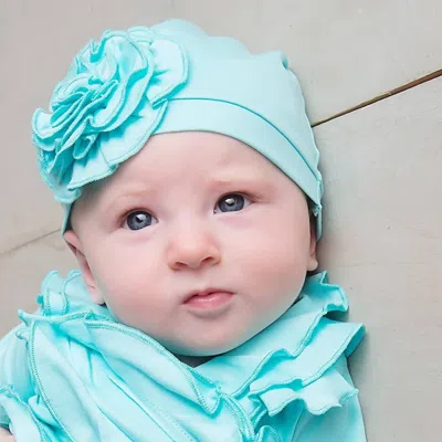 Lemon Loves Layette Kids' Bijou Hat In Blue Tint In Green