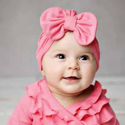 Lemon Loves Layette Kids' Bow Hat In Pink Lemonade