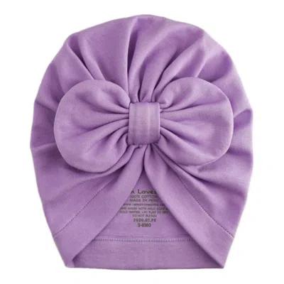 Lemon Loves Layette Kids' Newborn Girls' Bow Hat In Sheer Lilac In Purple