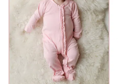 Lemon Loves Layette Kids' Newborns And Baby Girls' Lulu Romper In Pink