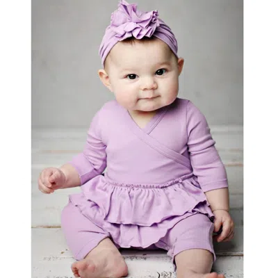 Lemon Loves Layette Kids' Newborns And Baby Girls Mayra Romper In Sheer Lilac In Multi