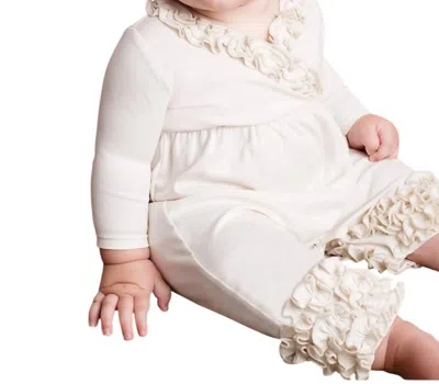 Lemon Loves Layette Kids' Newborns And Baby Girls Olivia Romper In Eggnog Beige In White