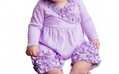Lemon Loves Layette Kids' Olivia Romper In Sheer Lilac In Purple