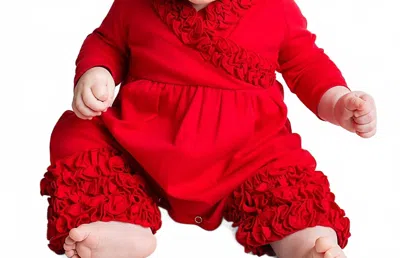 Lemon Loves Layette Kids' Olivia Romper In True Red