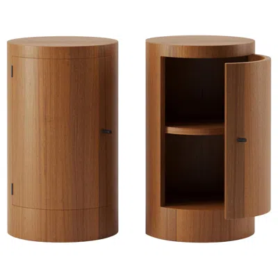 Pre-owned Lemon Pair Of Constant Night Stands In Iroko Wood By Master Studio For  In Brown