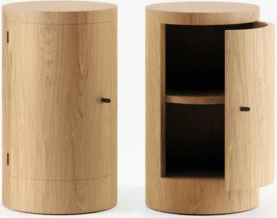 Pre-owned Lemon Pair Of Constant Night Stands In Oak Wood By Master For  In Brown