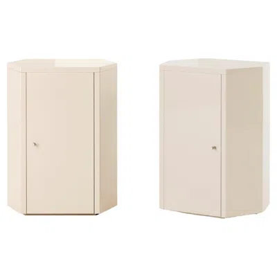 Pre-owned Lemon Pair Of Park Night Stands In Butter Cream Lacquer By Yaniv Chen For  In White