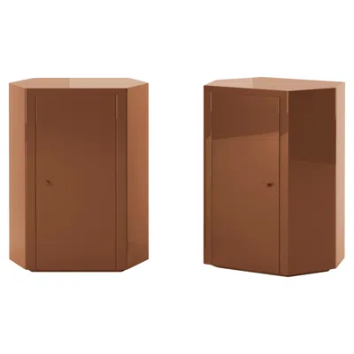 Pre-owned Lemon Pair Of Park Night Stands In Cider Orange Brown Lacquer By Yaniv Chen For
