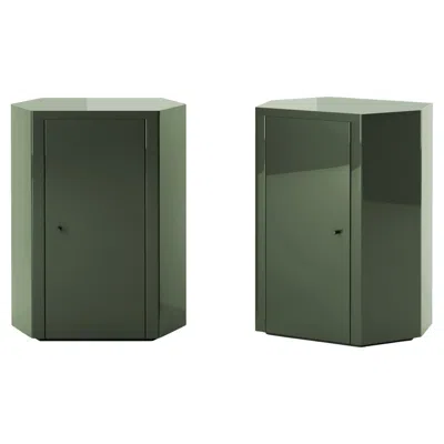 Pre-owned Lemon Pair Of Park Night Stands In Forest Green Lacquer By Yaniv Chen For