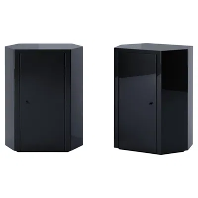 Pre-owned Lemon Pair Of Park Night Stands In Midnight Navy Lacquer By Yaniv Chen For  In Blue