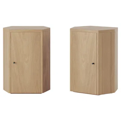 Pre-owned Lemon Pair Of Park Night Stands In Oak By Yaniv Chen For  In Brown