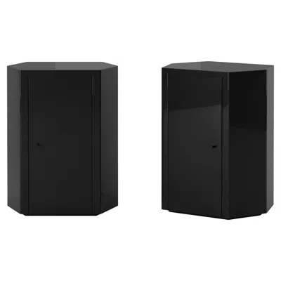 Pre-owned Lemon Pair Of Park Night Stands In Pitch Black Lacquer By Yaniv Chen For