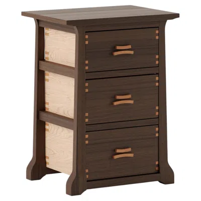 Pre-owned Lemon Pair Of Yume Nightstand In Wenge, Ash And Cherry By  In Brown