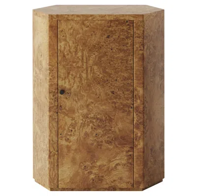 Pre-owned Lemon Park Night Stand Single Right Unit In Poplar Burl By Yaniv Chen For  In Brown