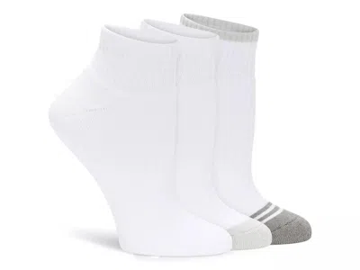 Lemon Powder Cush Quarter Ankle Socks 3 Pack In White