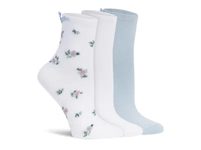 Lemon Powder Girly Crew Socks 3 Pack In White