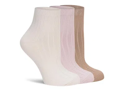 Lemon Powder Rib Ankle Socks 3 Pack In Multicolor