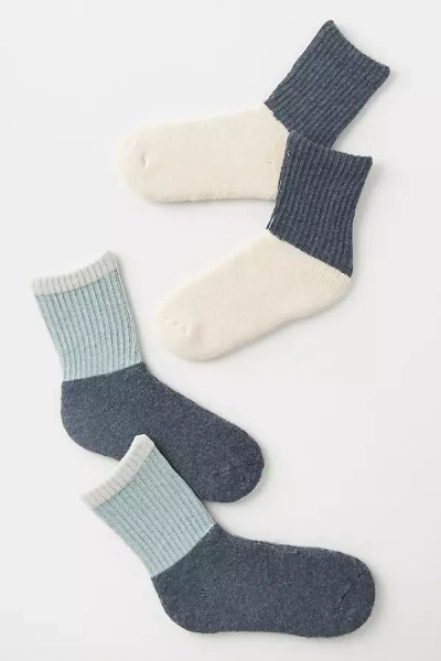 Lemon Ribbed Sweater Socks, Set Of 2 In Gray