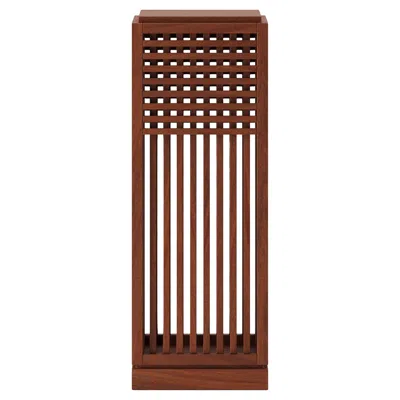 Pre-owned Lemon Riviera Plinth Medium In Oiled African Mahogany Designed By Yaniv Chen For  In Brown