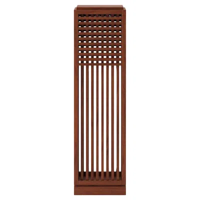 Pre-owned Lemon Riviera Plinth Tall In Oiled African Mahogany Designed By Yaniv Chen For  In Brown