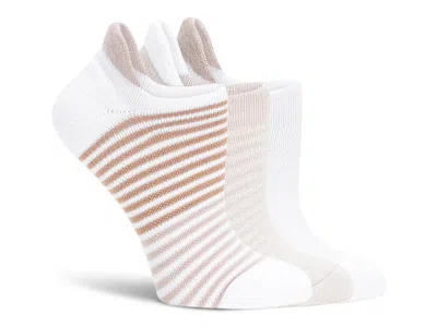 Lemon Stripe No Show Socks 3 Pack In White