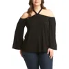Lemon Tart Lydia Cold Shoulder Top In Black