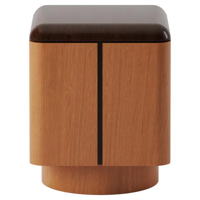 Pre-owned Lemon Various Positions Nightstand In Walnut And Oak By Master Studio For  In Brown
