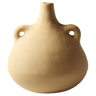 Pre-owned Lemon Vessel 01 In Natural Smooth Clay. Handmade By Jade Paton For  In Green
