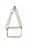 Lemonbella Women's Cameron Stadium Bag With Zig Zag Strap In Desert In Transparent