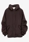 Lempelius Padded Hood Jacket In Brown