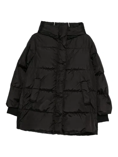 Lempelius Quilted Funnel Jacket In Black