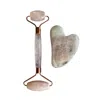 Lemuria Store Pink / Purple Rose Quartz Gua Sha & Roller In Pink/purple
