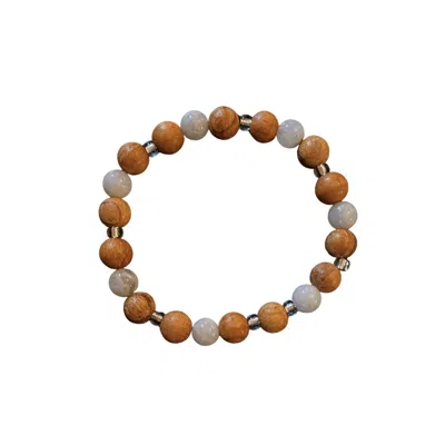 Lemuria Store Women's Neutrals Moonstone Palo Santo Bracelet