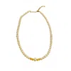 Lemuria Store Women's Neutrals Pearl & Yellow Jade Necklace In Yellow