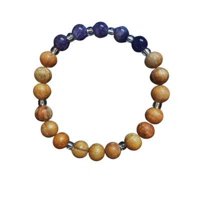 Lemuria Store Women's Neutrals / Purple Amethyst Palo Santo Bracelet