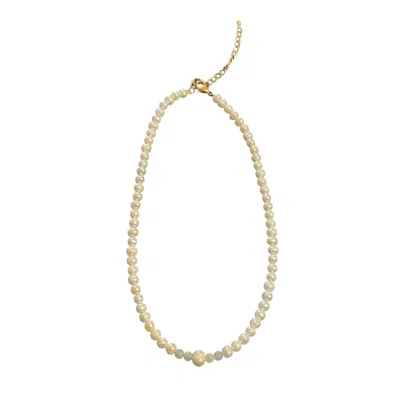 Lemuria Store Women's White Pearl & Aquamarine Necklace