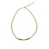 Lemuria Store Women's White Pearl & Tigers Eye Necklace In White
