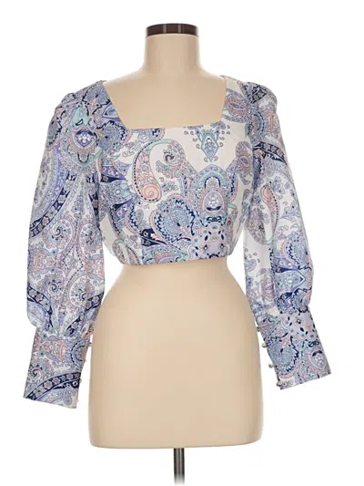 Pre-owned Lena 3/4 Sleeve Blouse In Blue