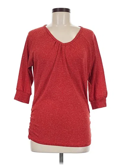 Pre-owned Lena 3/4 Sleeve Top Red V-neck Tops
