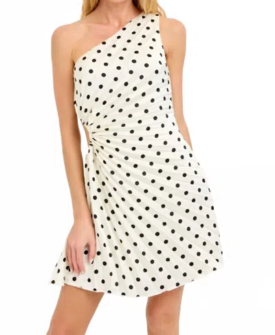 Lena Darling Dreamer Pleated One Shoulder Dress In White