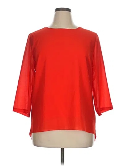 Pre-owned Lena Gabrielle 3/4 Sleeve Top Red Boatneck Tops