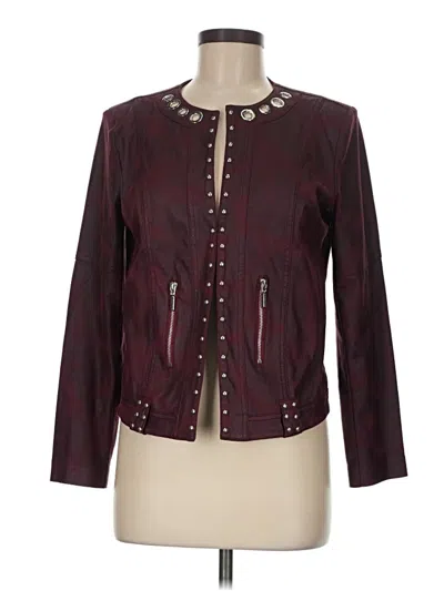 Pre-owned Lena Gabrielle Jacket In Burgundy