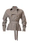 Lena Hoschek Alain Double-breasted Wool Jacket In Grey