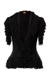 Lena Hoschek Alexander Fringed Vest In Black